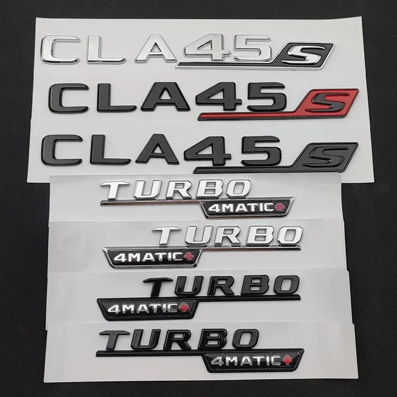 Chrome Black Red 3D ABS Car Trunk Letters Badge For Mercedes CLA 45 S AMG C117 C118 CLA45S Emblem Logo Sticker Auto Accessories