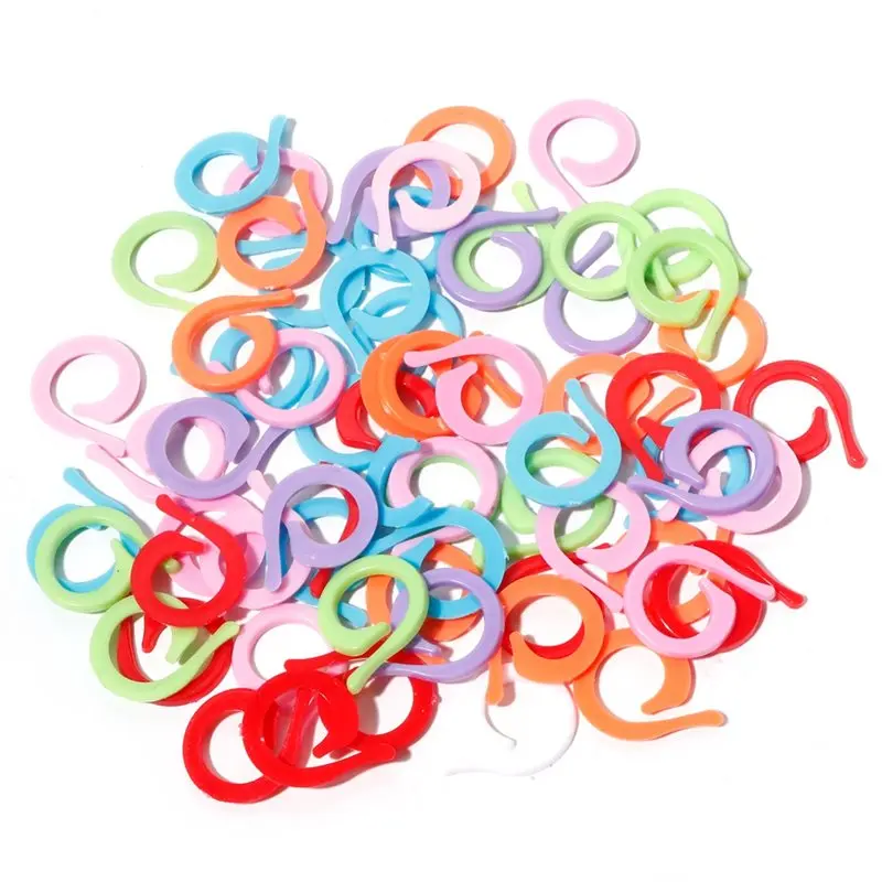 

Горячая распродажа - 1000 шт. пластиковых маркеров для вязания, зажимы для игл, фиксаторы для крючков, аксессуары для шитья, случайные цвета