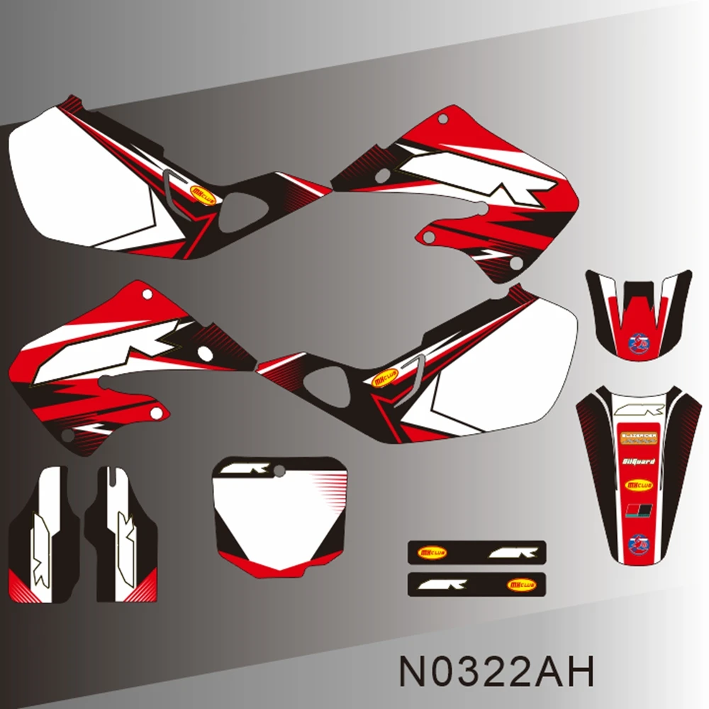 For Honda CR125 CR 125 1998 1999 CR250 CR 250 1997 1998 1999 Full Graphics Decals Stickers Motorcycle Background Custom N0322AH