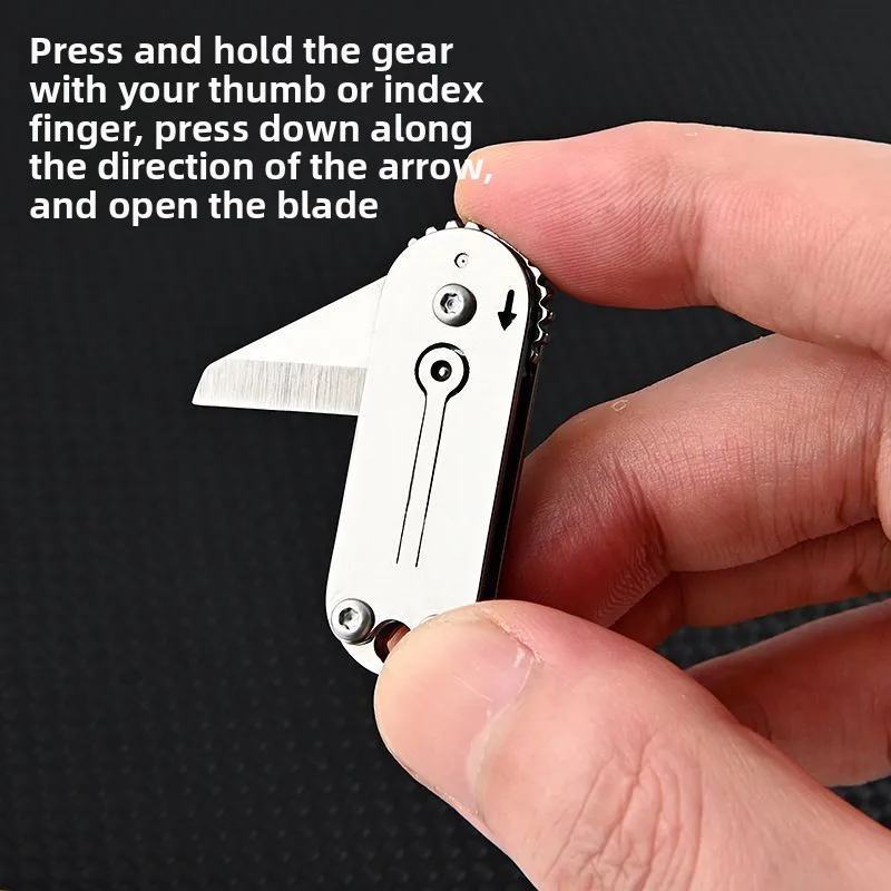 داميلي لطيف الفولاذ المقاوم للصدأ، سكين جيب صغير محمول، قلادة سلسلة المفاتيح، سكين تفريغ البريد. #4