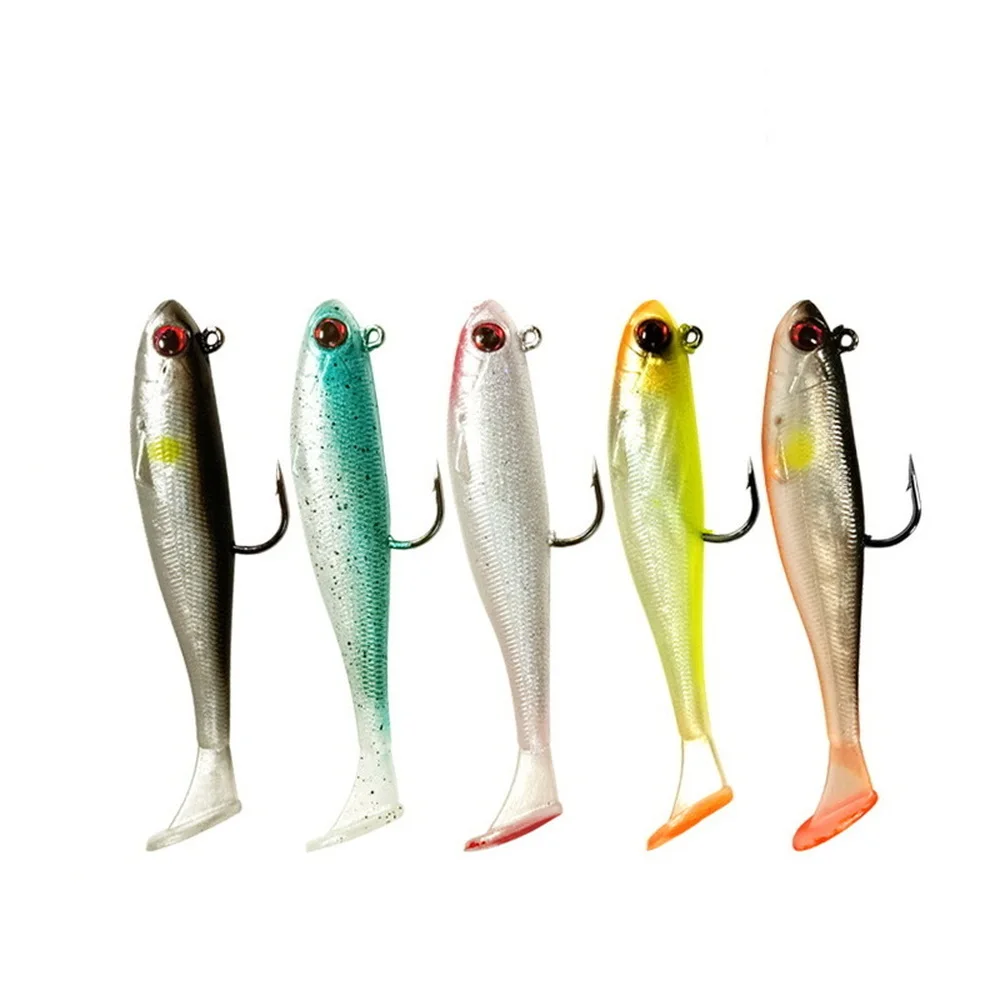 Señuelo de vinilo Swimbait con Jig Head y cola rizada para lucio