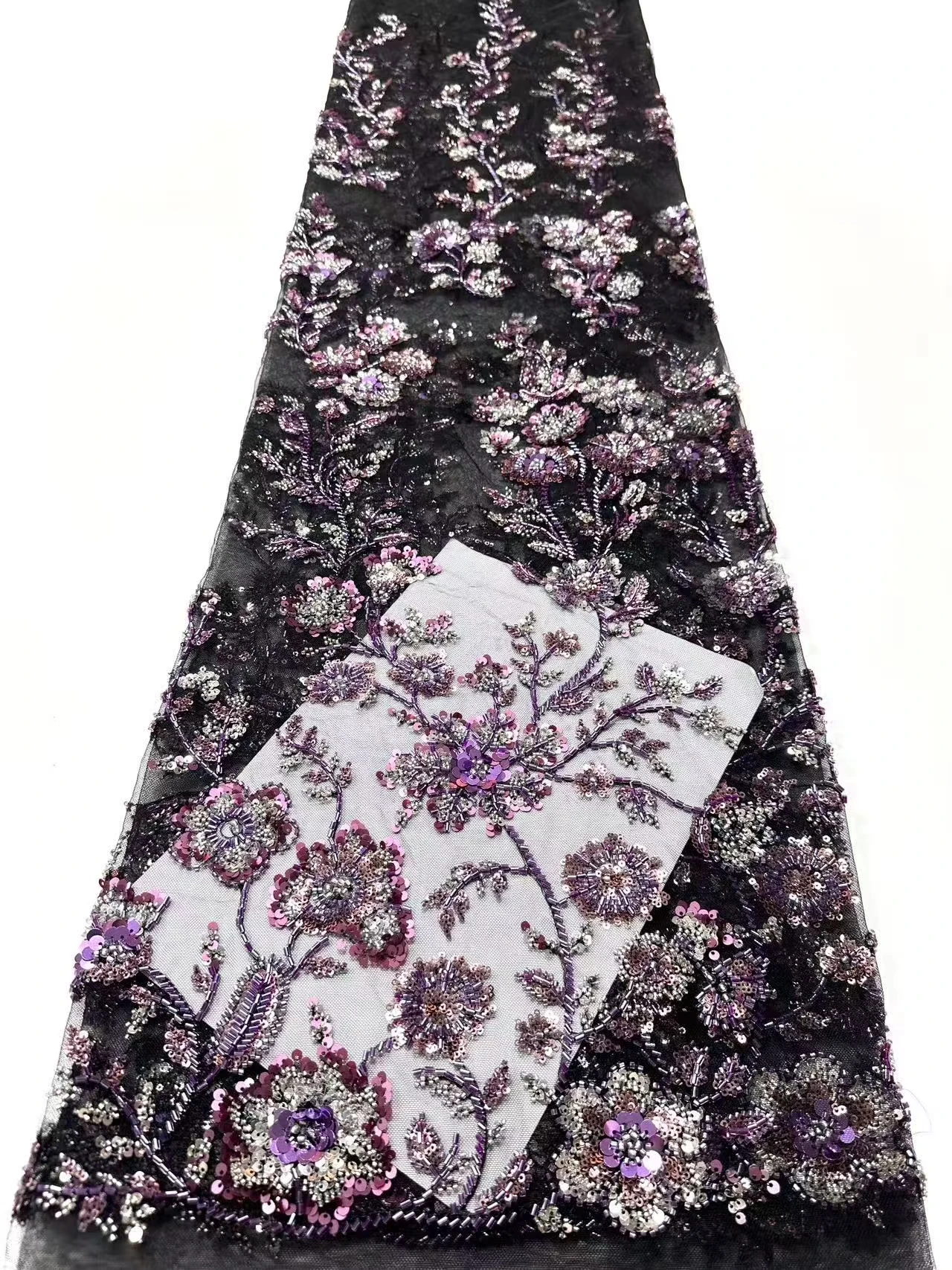 African Green Beaded Lace Fabric 2026 High-Quality French Nigerian Sequins Embroidered Mesh Lace Fabric Wedding Party Dress 2073