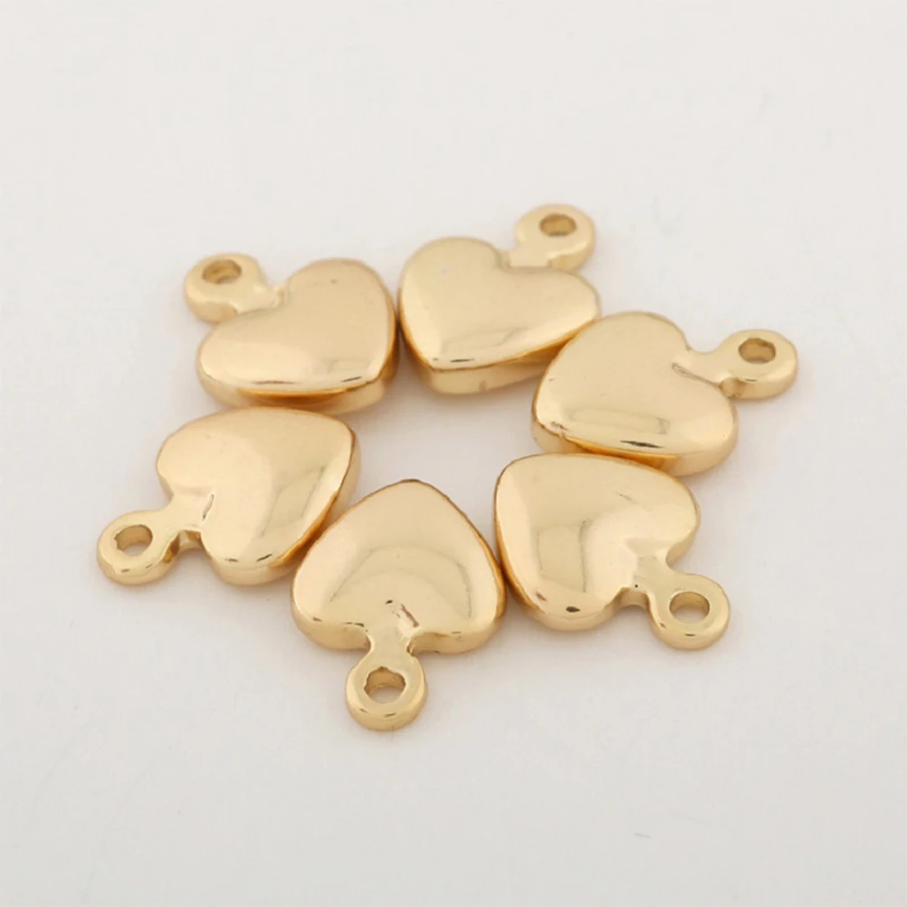 

10pcs Heart Shaped Pendant Vintage Copper Alloy DIY Necklace Bracelet Accessory Handmade Jewelry Heart Necklace Hoop Earrings