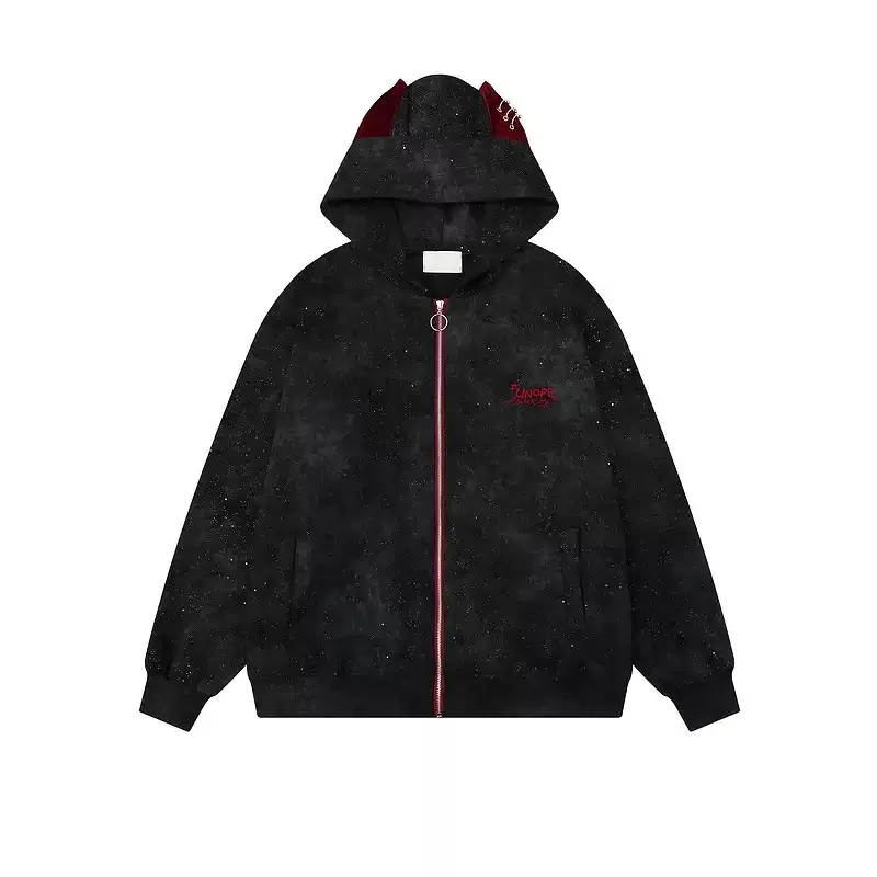 

Мужская толстовка с вышивкой в ​​стиле Star Sky Design, весенне-осенняя, уличная мода, повседневная, свободная, с капюшоном