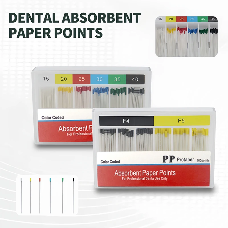 Dental Paper Points 02 04 06 Taper Absorbent Sental Materials Strong Absorption Pure Cotton Fiber paper