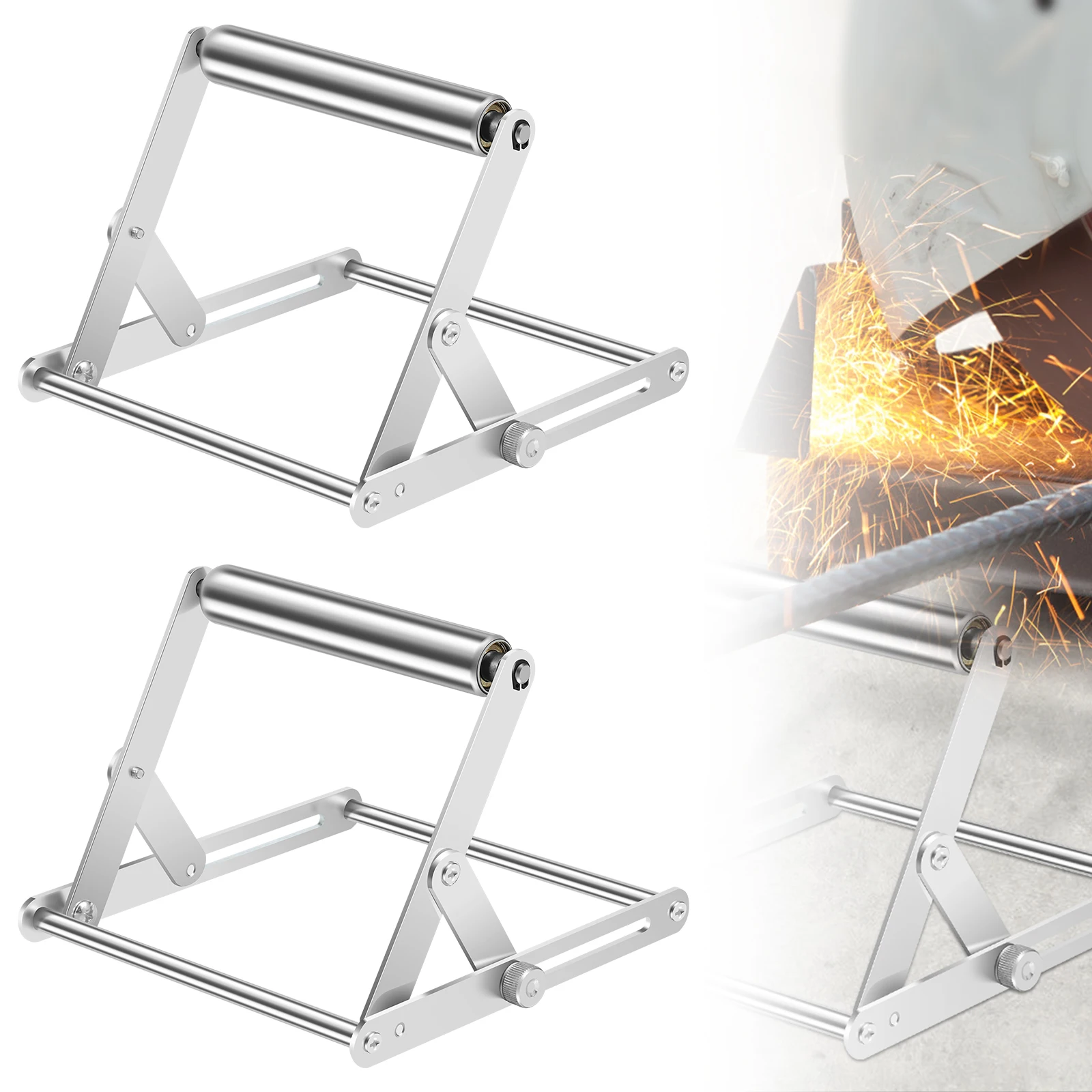 

2Pcs Cutting Machine Support Frame Foldable Table Saw Support Stand 55-145mm Height Adjustable Cutting Machine Material Holder