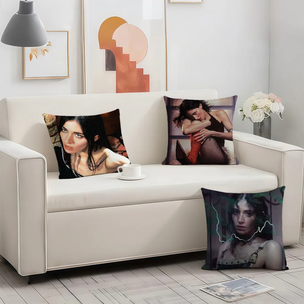 C-Caroline Polachek Singer cushion cover Birthday Anniversary Gifts Double Sided Printed Zipper Cushion Cover Soft Skin Bedding