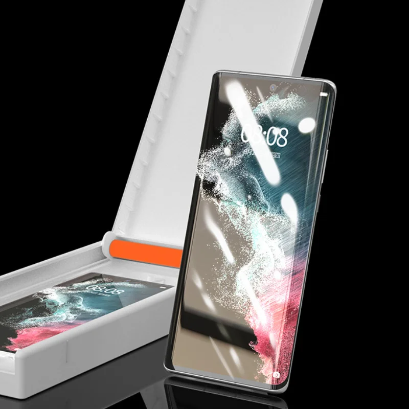 High-end All-rubber Curved Screen Protector for Samsung S22 21 23 Ultra 5G Focus Black Edge Protector and Hydrogel Movie Machine