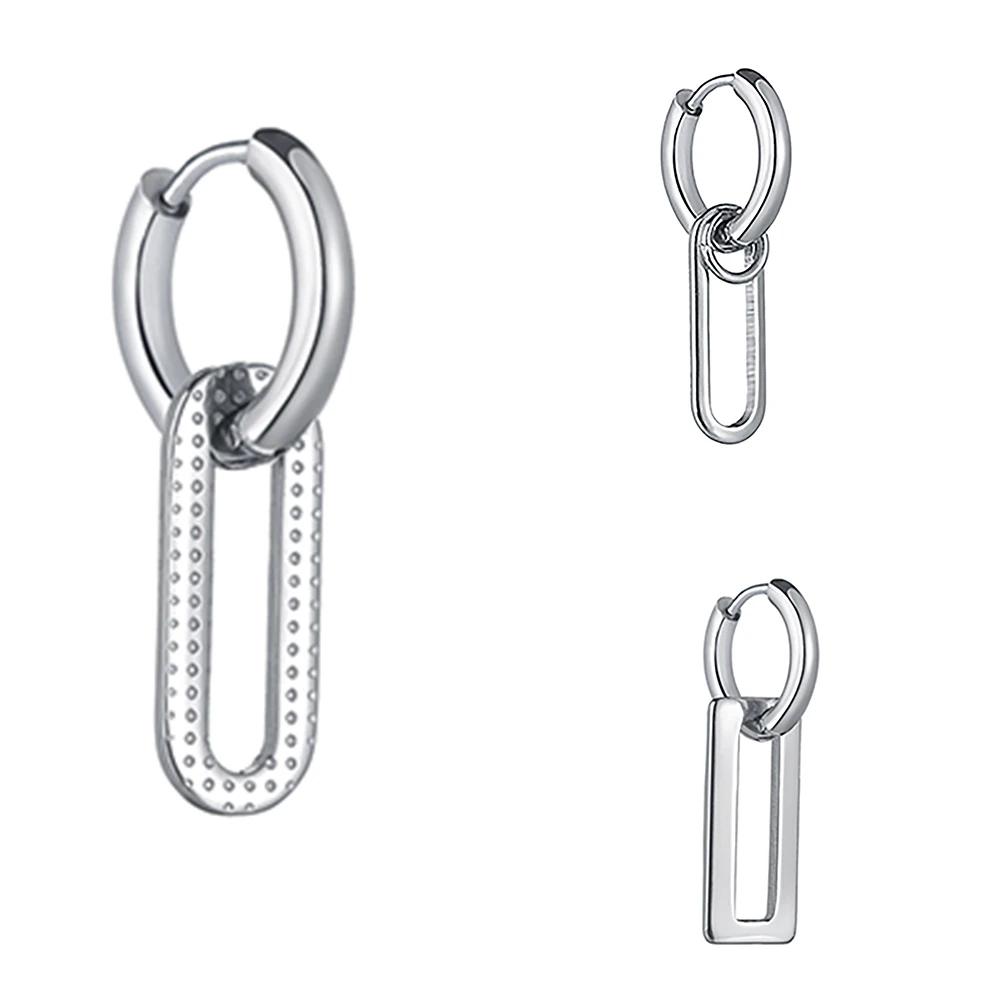 Pendientes de tuerca geométricos huecos para mujer, joyería gótica de acero inoxidable, para fiesta, Club, Unisex