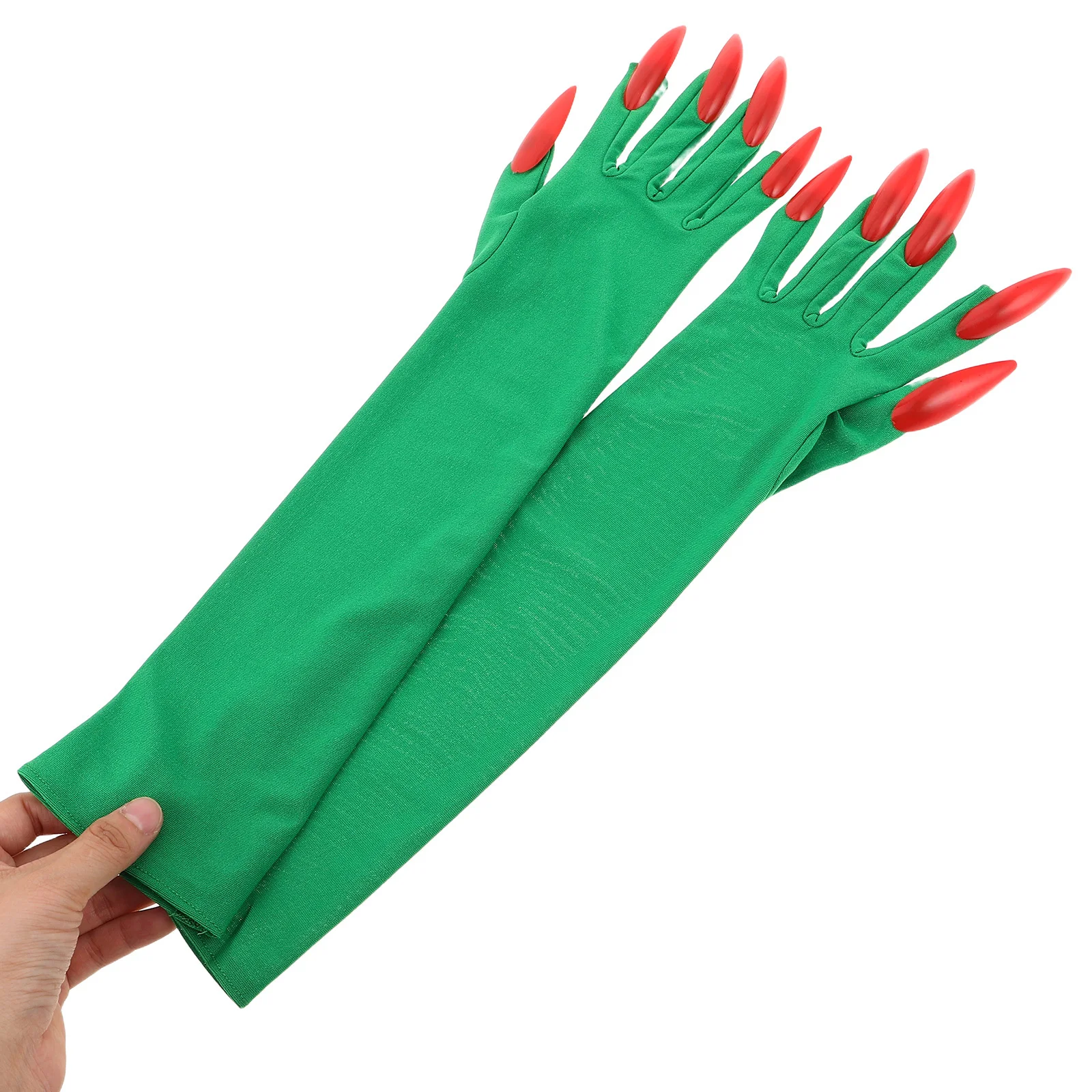 

1 пара страшных перчаток на Хэллоуин, длинные ногти, реалистичный дизайн когтей, удобный материал, аксессуары для косплея, вечерние перчатки с когтями