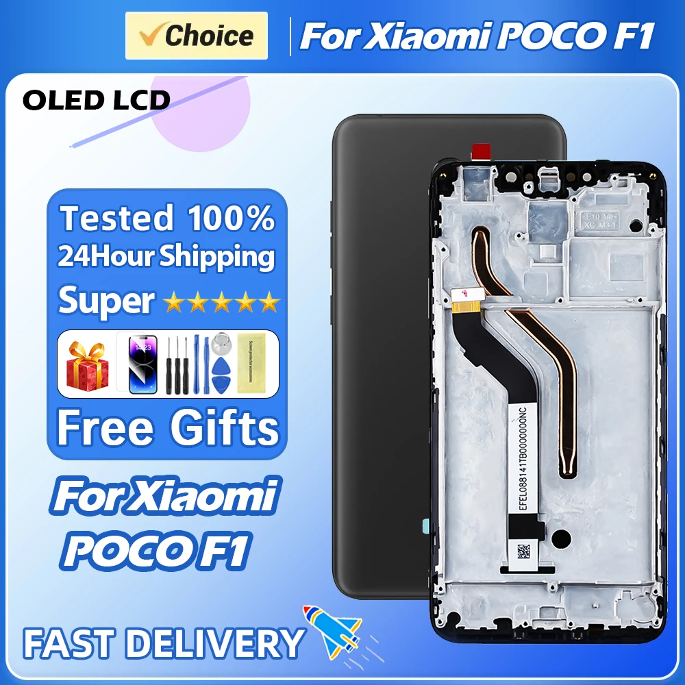 High Quality For Xiaomi Pocophone F1 LCD Display M1805E10A Touch Screen Digitizer For Mi POCO F1 LCD Replacement Parts