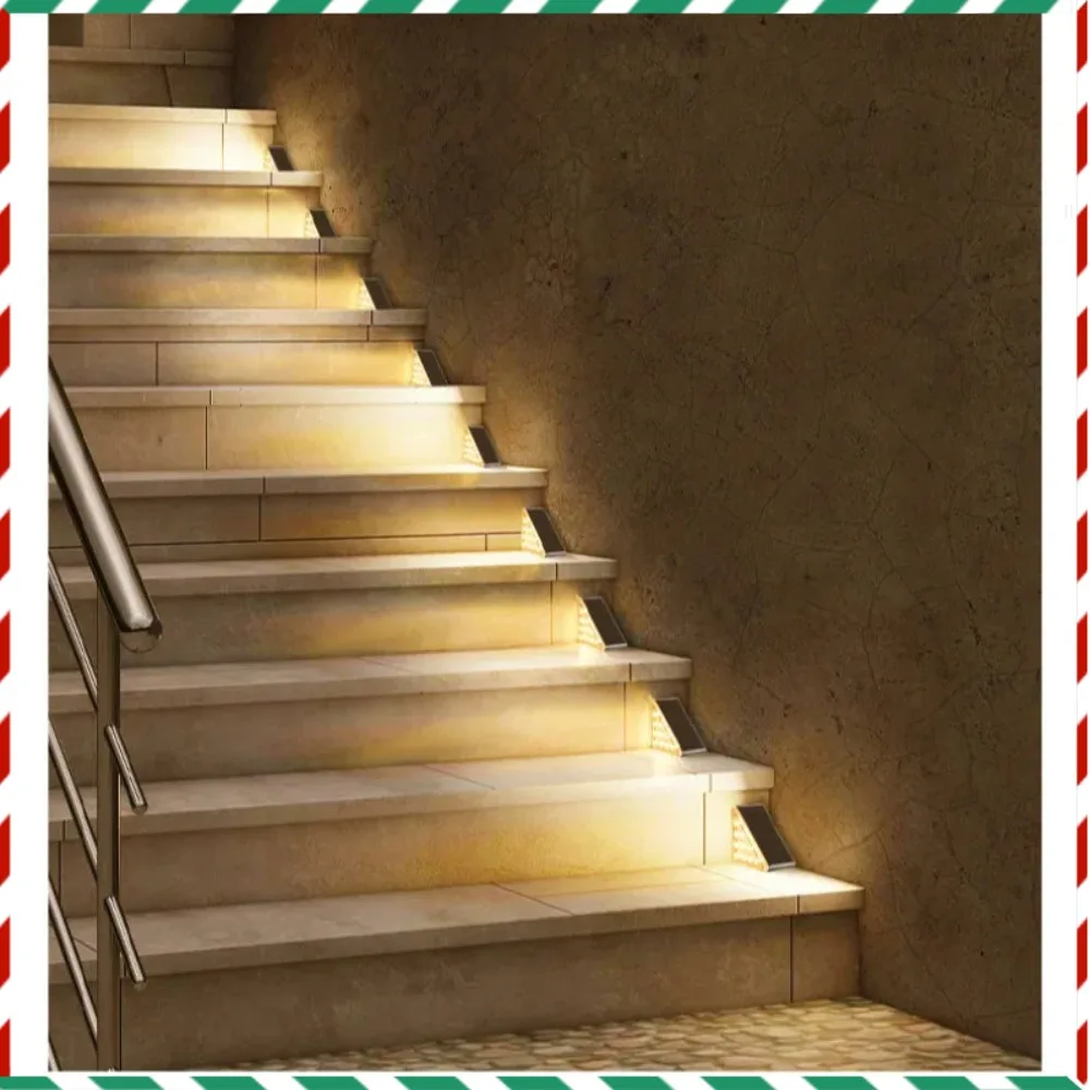 

Home Garden Courtyard Step Light Outdoor Waterproof Self Adhesive Luminous LED Light Solar Stair Step Light