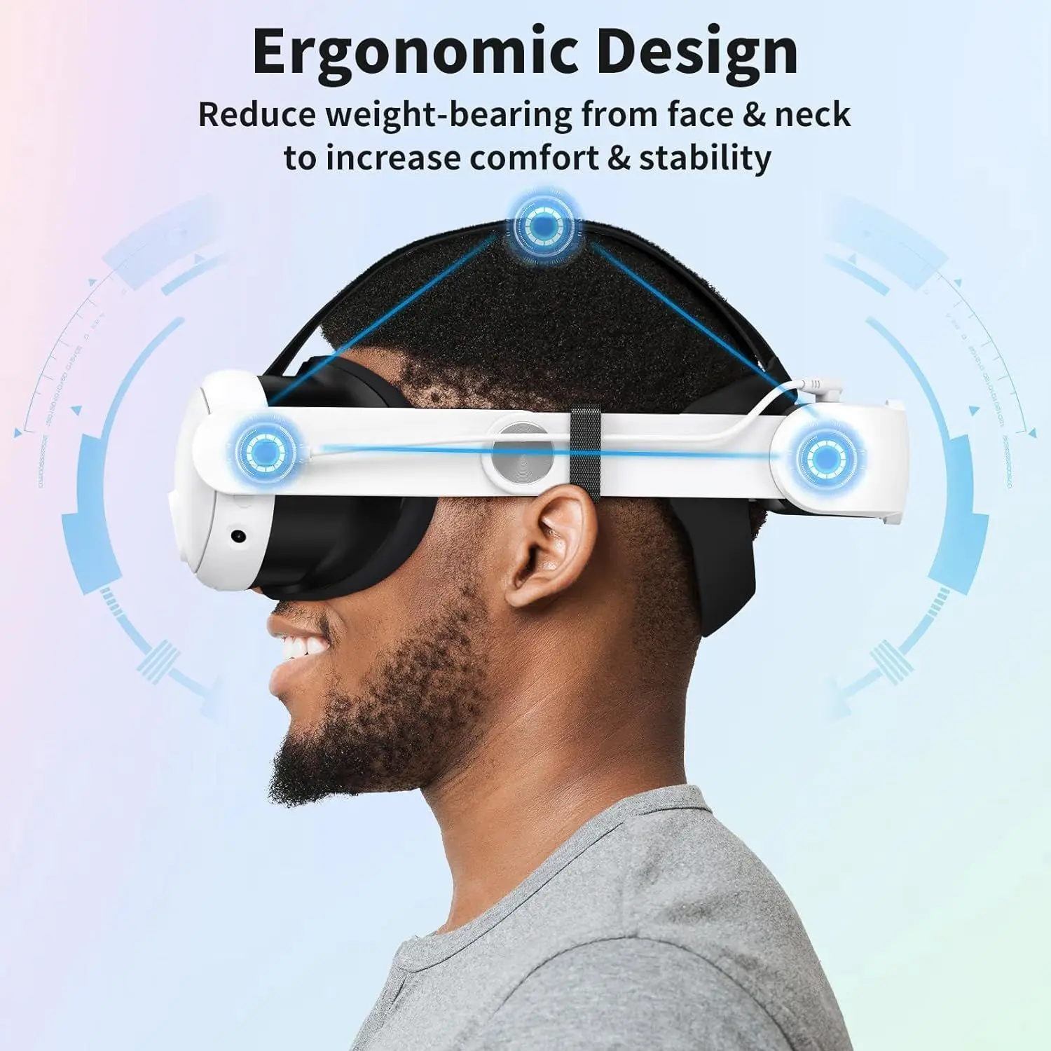 Ремешок Elite для Meta Quest 3, сменный ремешок для наушников виртуальной реальности с аккумулятором на 10000 мА · ч, Увеличенное время воспроизведения виртуальной реальности для аксессуаров Quest 3