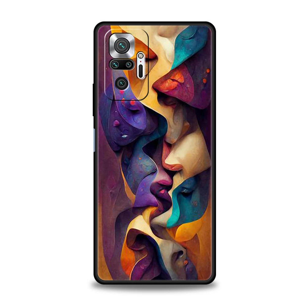 Custodia per telefono con faccia creativa per Redmi 14C 10C Nota 14 13 12 10 11 Pro Plus 7 8T K40 K50 Gaming Pro Plus 5G Soft Shell Capas