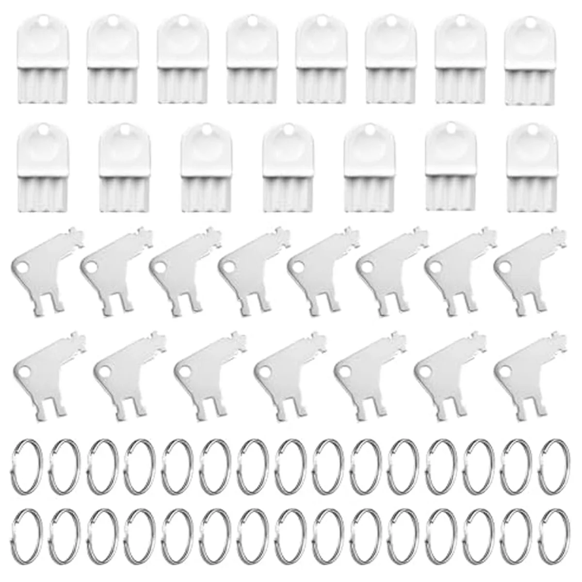 30pcs Hand Towel Dispenser Key,Toilet Tissue Paper Key Plastic Holder Replacement with 30 Key Rings Parts