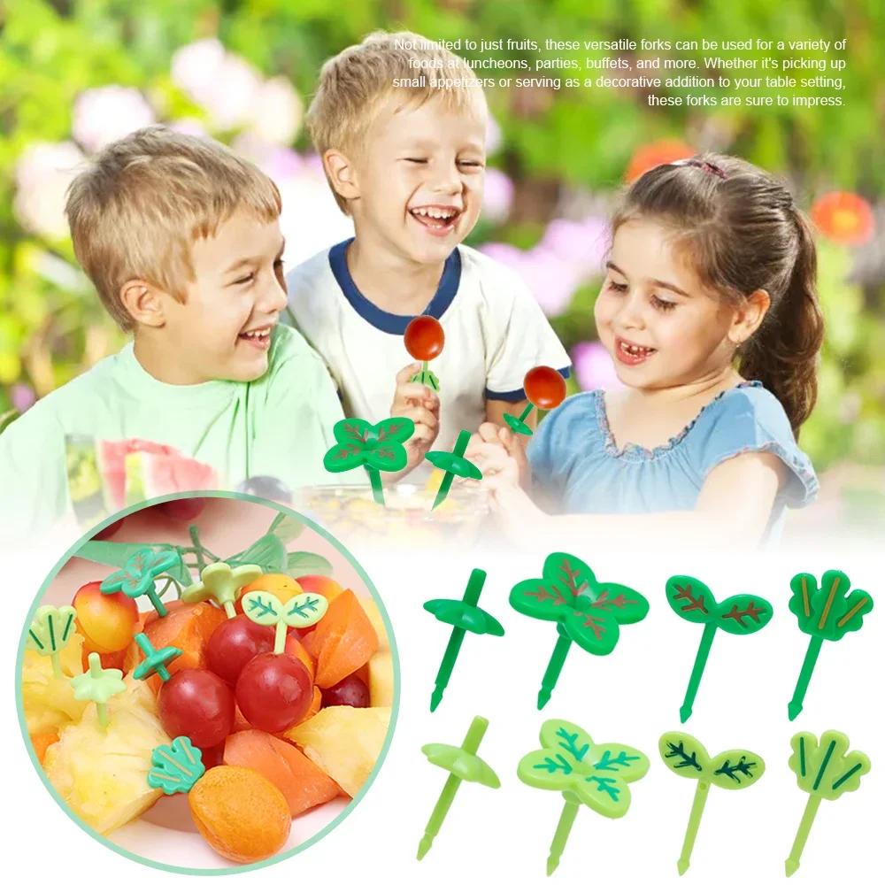 Fourchette à fruits en plastique de qualité alimentaire pour enfants, mini dessin animé, cuir chevelu, gâteau, fruits, cure-dents, Bento, déjeuner, accessoires Bento, décoration de fête, 16 pièces, 8 pièces