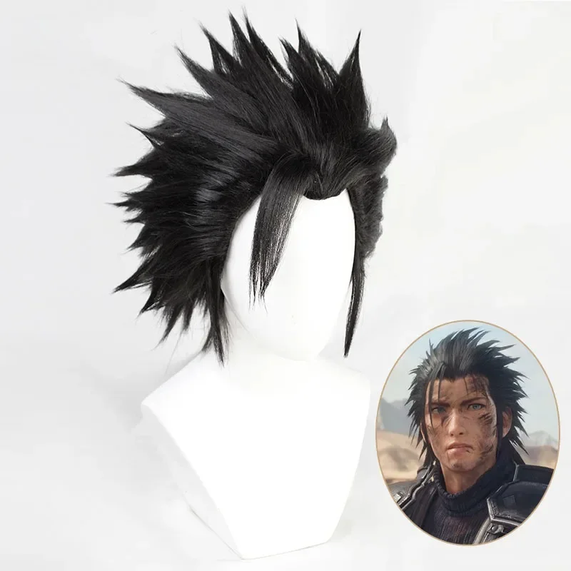 Zack Fair Game Final Fantasy FF7 Short Black Heat Resistant Hair Cosplay Halloween Costume Party Wigs
