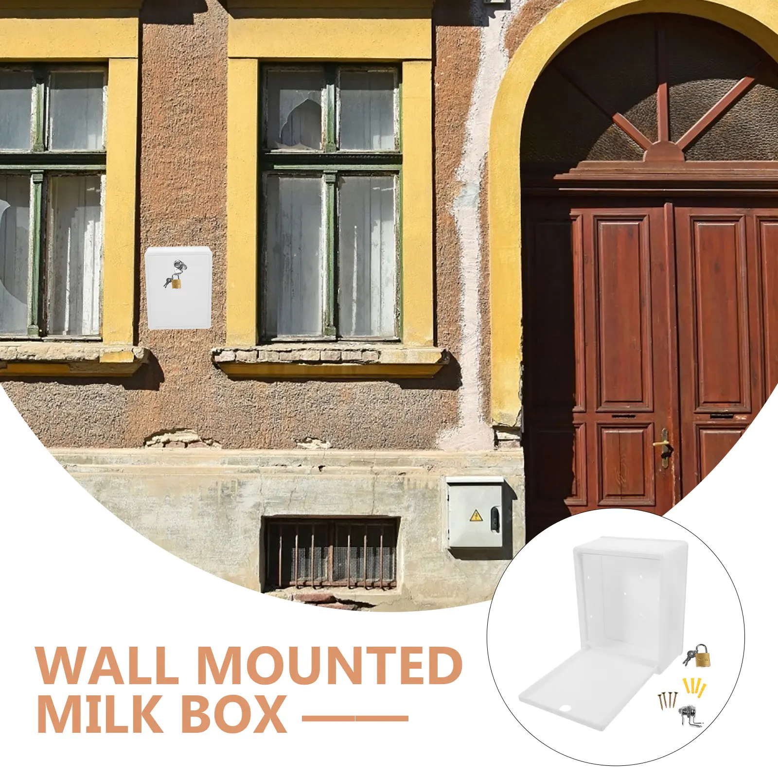 

1Pcs Wall Mounted Milk Box With Lock Stylish Plastic Storage Box Milk Container Letter Box