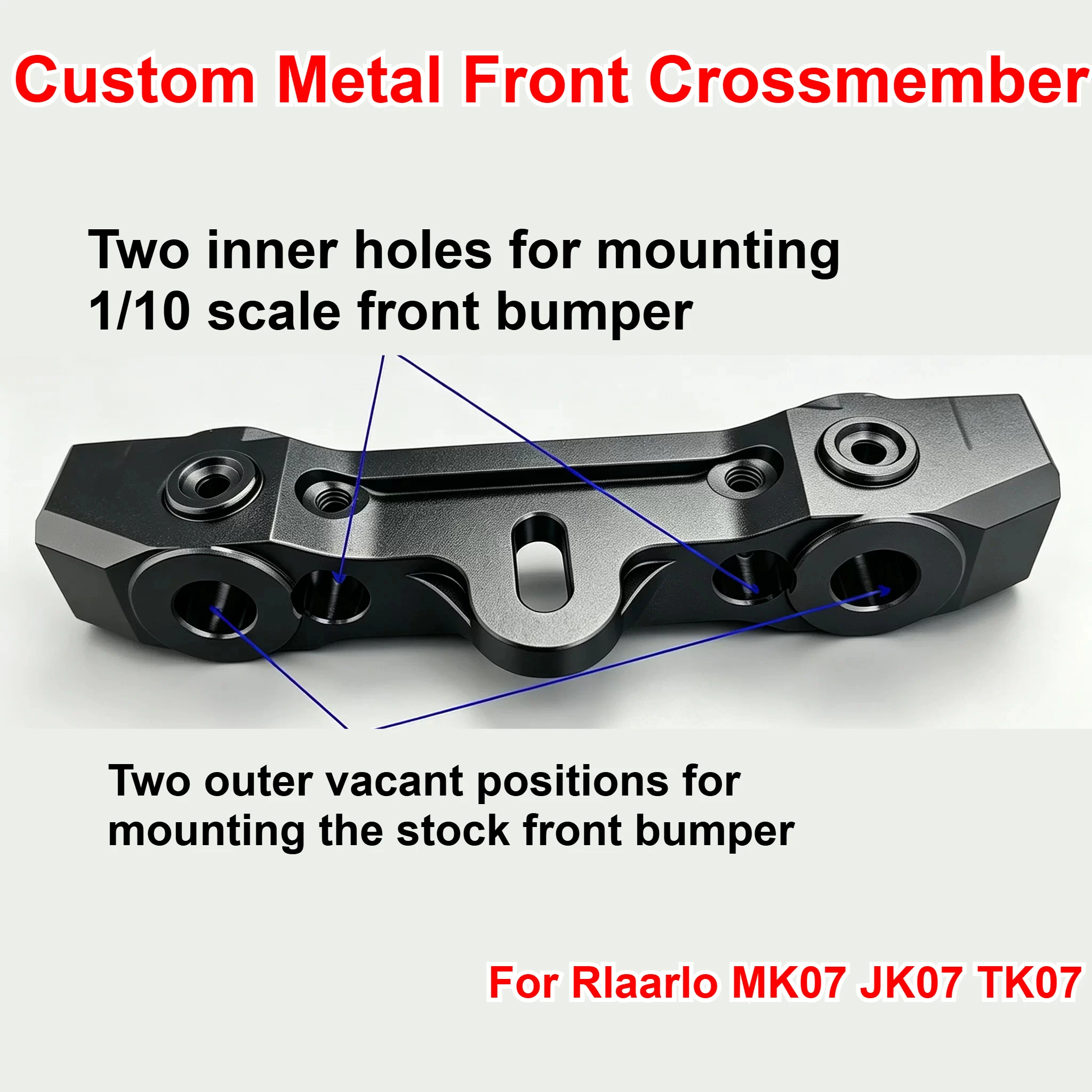 For Rlaarlo MK07 JK07 TK07 1/7 RC Vehicle Metal Front Crossmember Custom Model Number Decorative Styling Decor Upgrade Parts