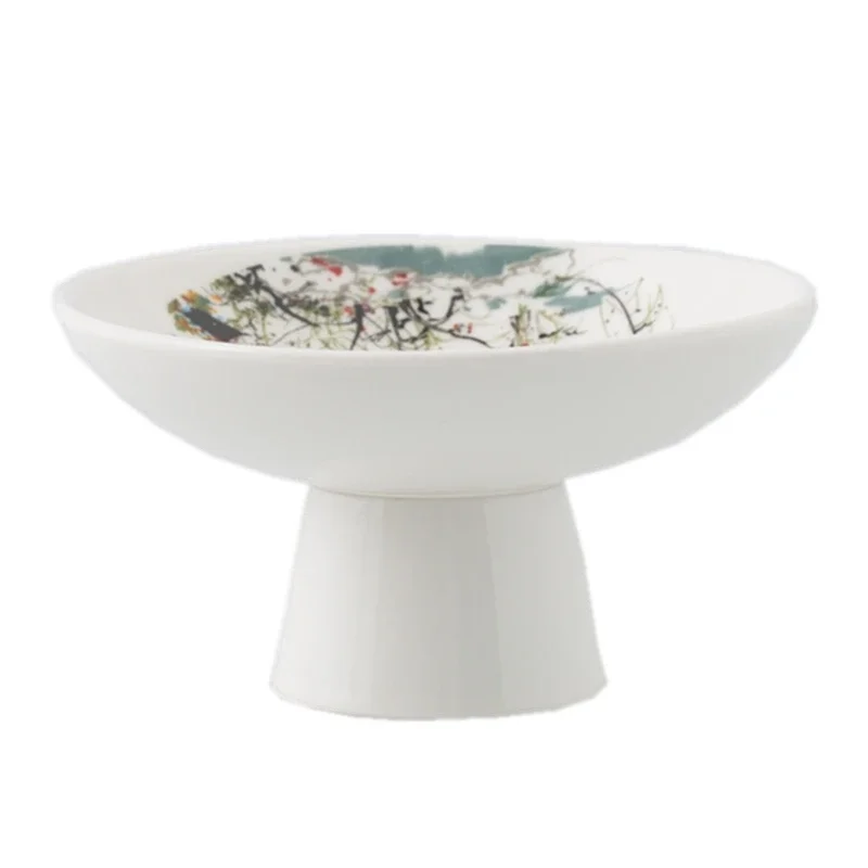 

Для китайской креативной керамической посуды, миска на высоких ножках, отель, ресторан, специальные закуски, холодные овощи, десертный чай