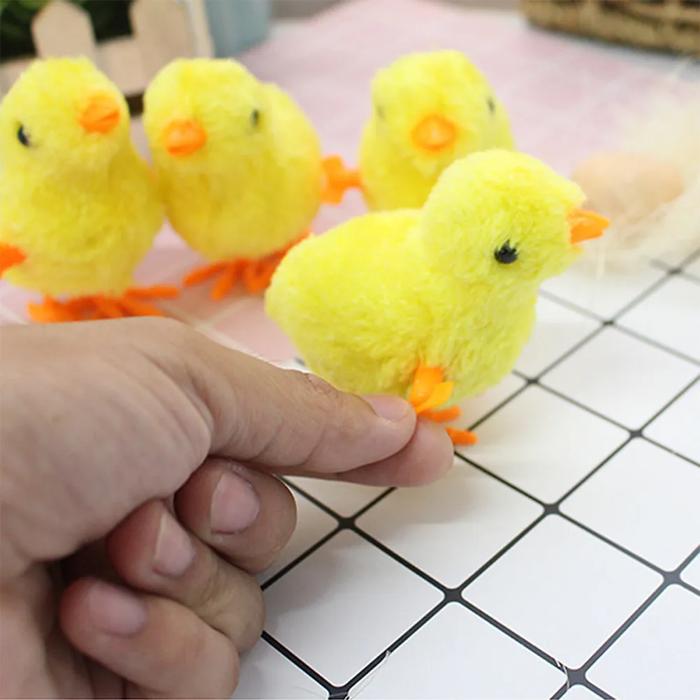 12Pcs Wind-Up Chicken Clockwork Playthings Small Simulation Cartoon Educational Playthings for Children Clockwork Toys