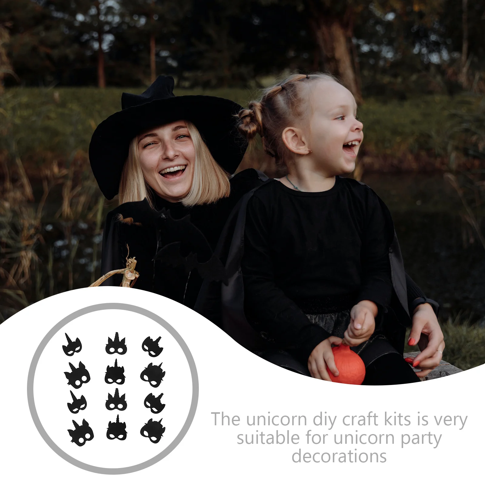 

1Set Unicorn Mask Craft Kit Thick Scratch Paper No Odor Safe Wear Comfortable DIY Art for Kids Halloween Party Decorations