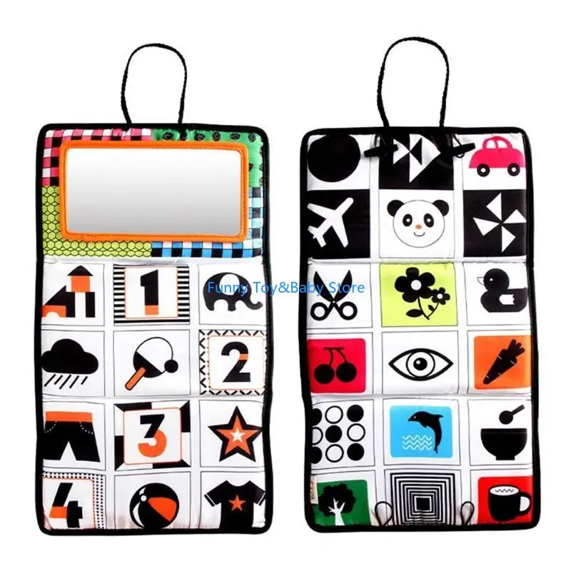 سيارة أطفال للرضع للمقعد الخلفي معلقة قابلة للطي مرآة للسفر محمولة بأنماط كرتونية لطيفة للأطفال الصغار التعلم المعرفي العالي