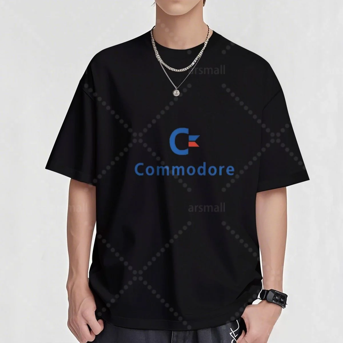 

Cool Commodore Men's short-sleeved cotton T-shirt Direct injection print stylish comfortable daily wear