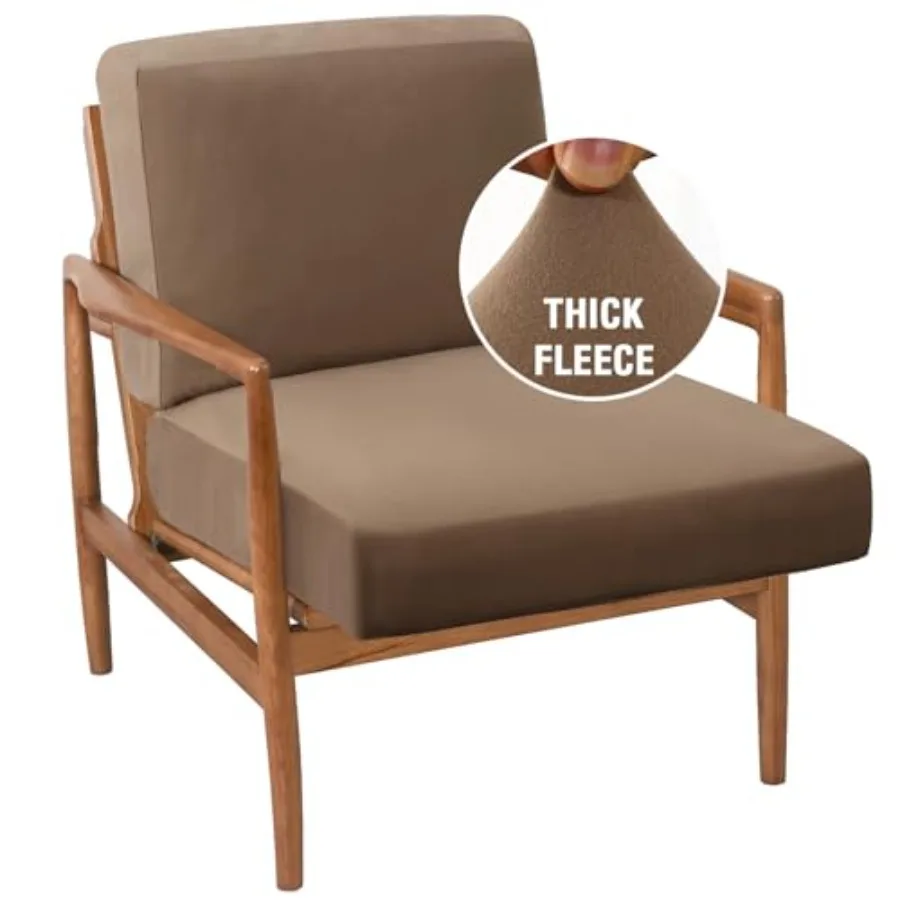 

Чехлы для стульев из флиса, эластичные чехлы для диванов и кушеток, 2 шт., толстые мягкие акцентные чехлы для стульев в стиле Mid-Century Modern