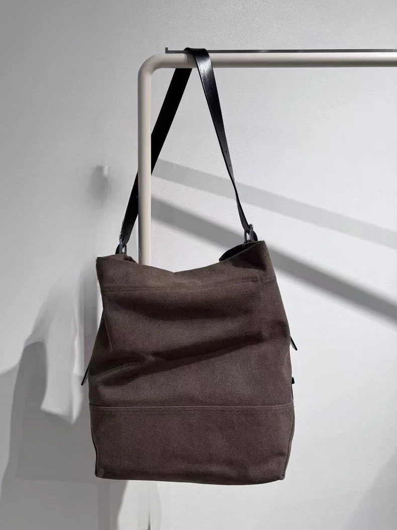 

New Trendy Casual Canvas Tote Bag Single oulder Bag mat Design Soft Leather Handle Large Capaci Faionable Bag