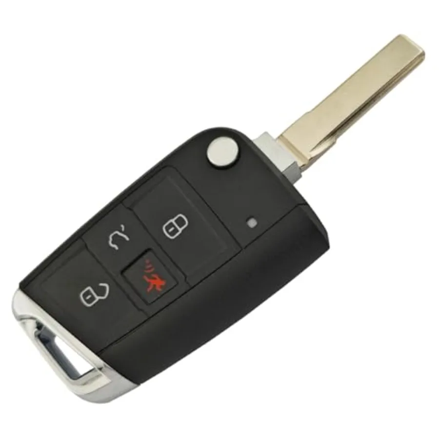 

4 Button Replacement Key Fob Cover fit for VW 2016-2017 Golf Polo GTI 2018 2019 Tiguan Keyless Entry Key Fob Shell
