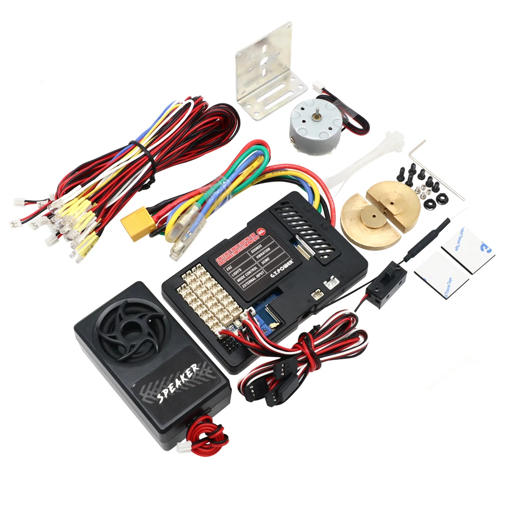 G.T.Power RC voiture conteneur camion éclairage système de Vibration vocale pro avec sortie ESC 60A pour pièces d'accessoires de voiture RC