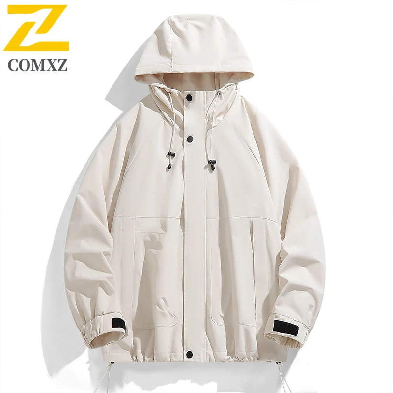 

Men Jacket Hooded Windproof Waterproof Hiking Trekking Fishing Outdoor Sports Coat Camping Mountain Adventure Lightweight Coats