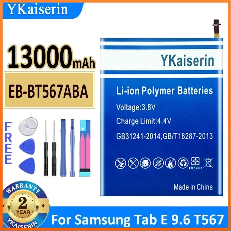 YKaiserin Tablet Battery for Samsung Galaxy Tab E 9.6 SM-T560 SM T560 T567 T567V SM-T560NU EB-BT567ABA 13000mAh Portablet