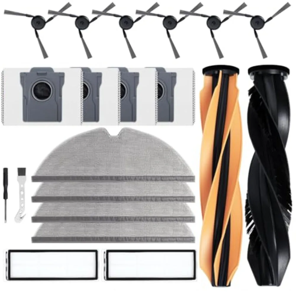 

For DREAME D20 Plus Main Side Brush Mop Cloth Dust Bags Kit Vacuum Cleaner Part Plastic Microfiber Cleaning Appliance Parts
