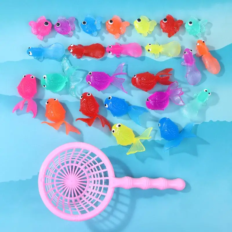 1Set Kleinkinder Baden Dusche Geschenke Kawaii Simulation Gummi Goldfisch Baby Bad Wasser Spielen Spiele Spielzeug Für Kinder