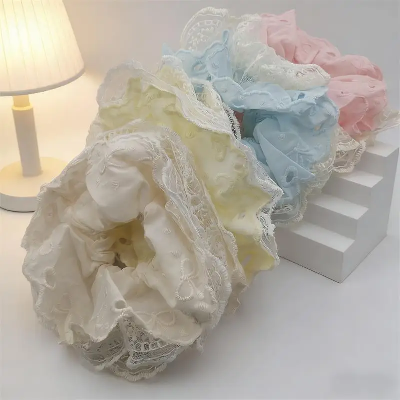 

Винтажные кружевные резинки для волос для женщин, эластичные резинки для волос с вышивкой и узором в виде банта, мягкие резинки для волос, аксессуары для девочек на каждый день