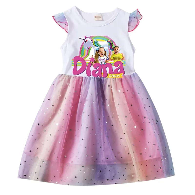 Одежда с Дианы и Романами для маленьких девочек, летнее милое кружевное платье принцессы Dianas, платья для маленьких девочек на Рождество, день рождения