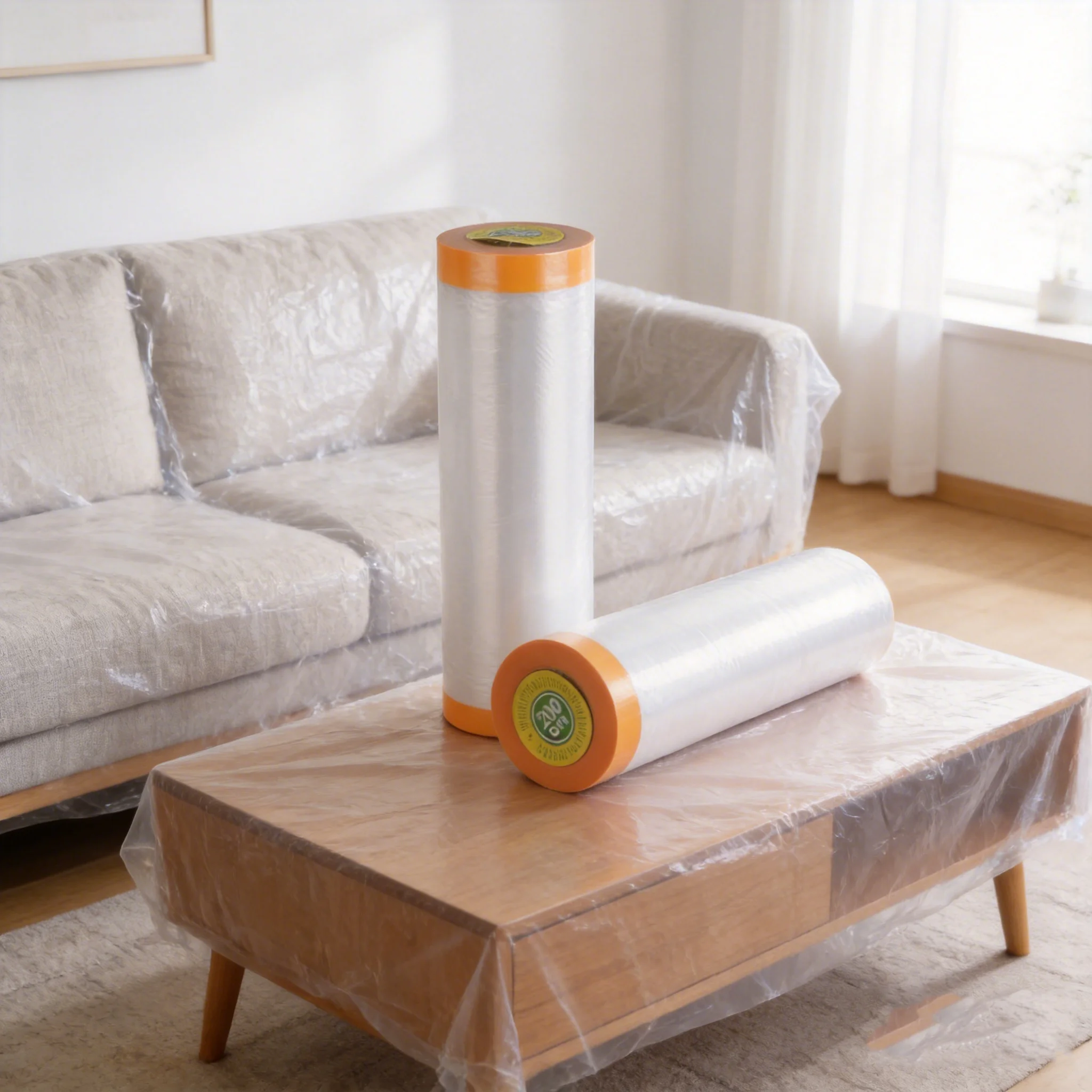 20m Plastic Dust Cover Film 1.1m 2m 3m 4m Wide Furniture Protection Sheet for Home Renovation Painting Dustproof