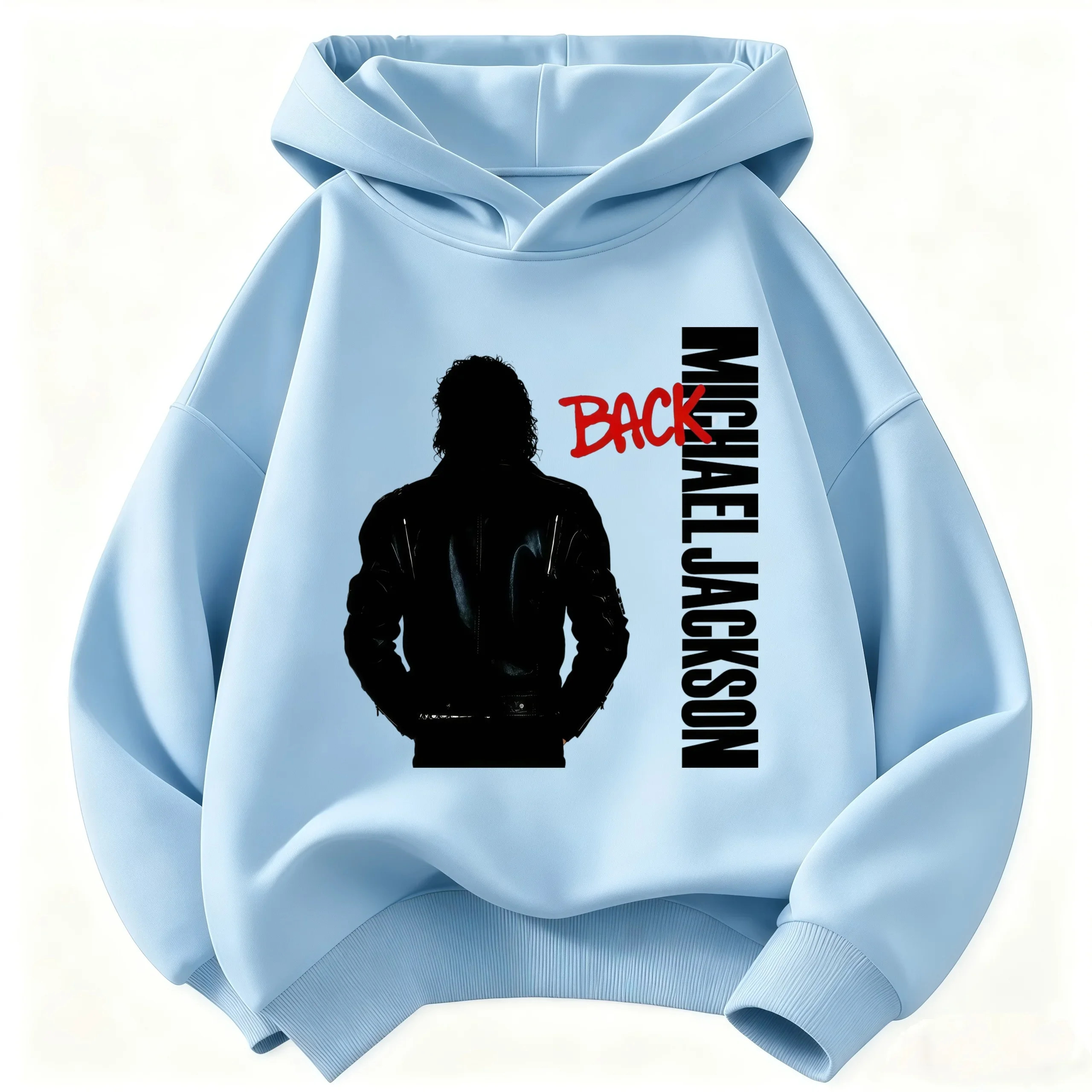 Retro-Style Superstar Graphic Top for Autumn/Winter 2026 New Children's Hoodie Michael Jackson Print Unisex Warm, Thickened