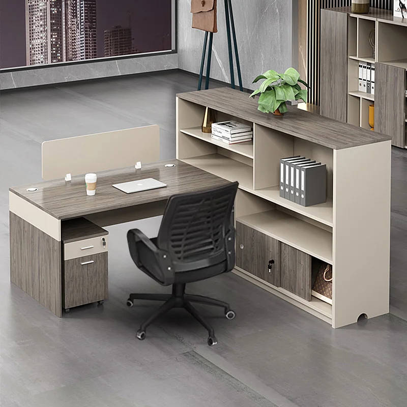 

Modern Minimalist Extendable Office Furniture Employee Desks with L-Shaped Workstations