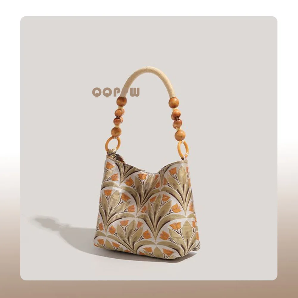 

Retro lily of the valley story small tote spring and summer casual versatile temperament armpit shoulder bag