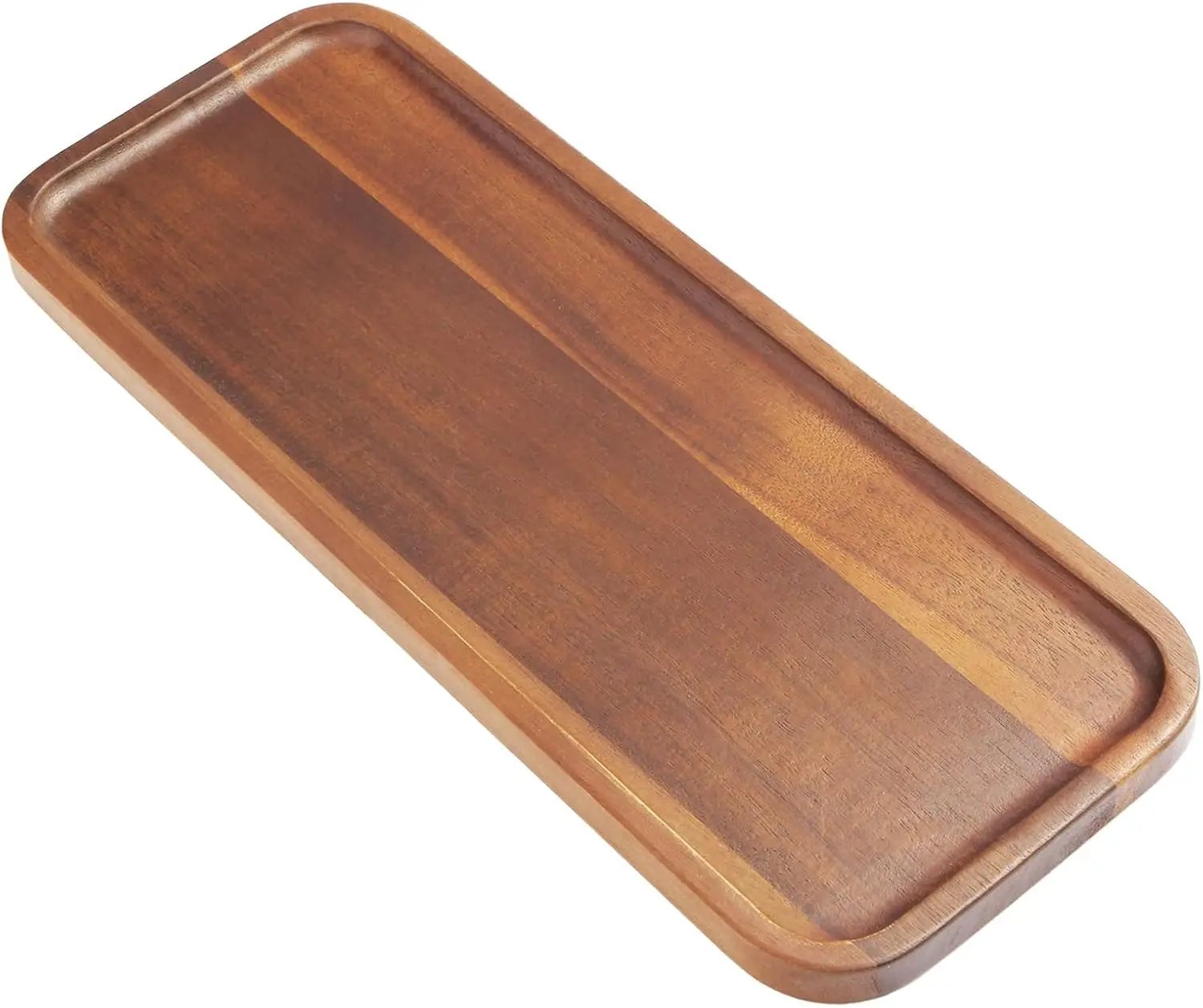 Bandeja de Servir Pequeña de Madera Maciza de Acacia – Tabla Rectangular Mini para Charcutería, Quesos, Aperitivos y Decoración del Hogar