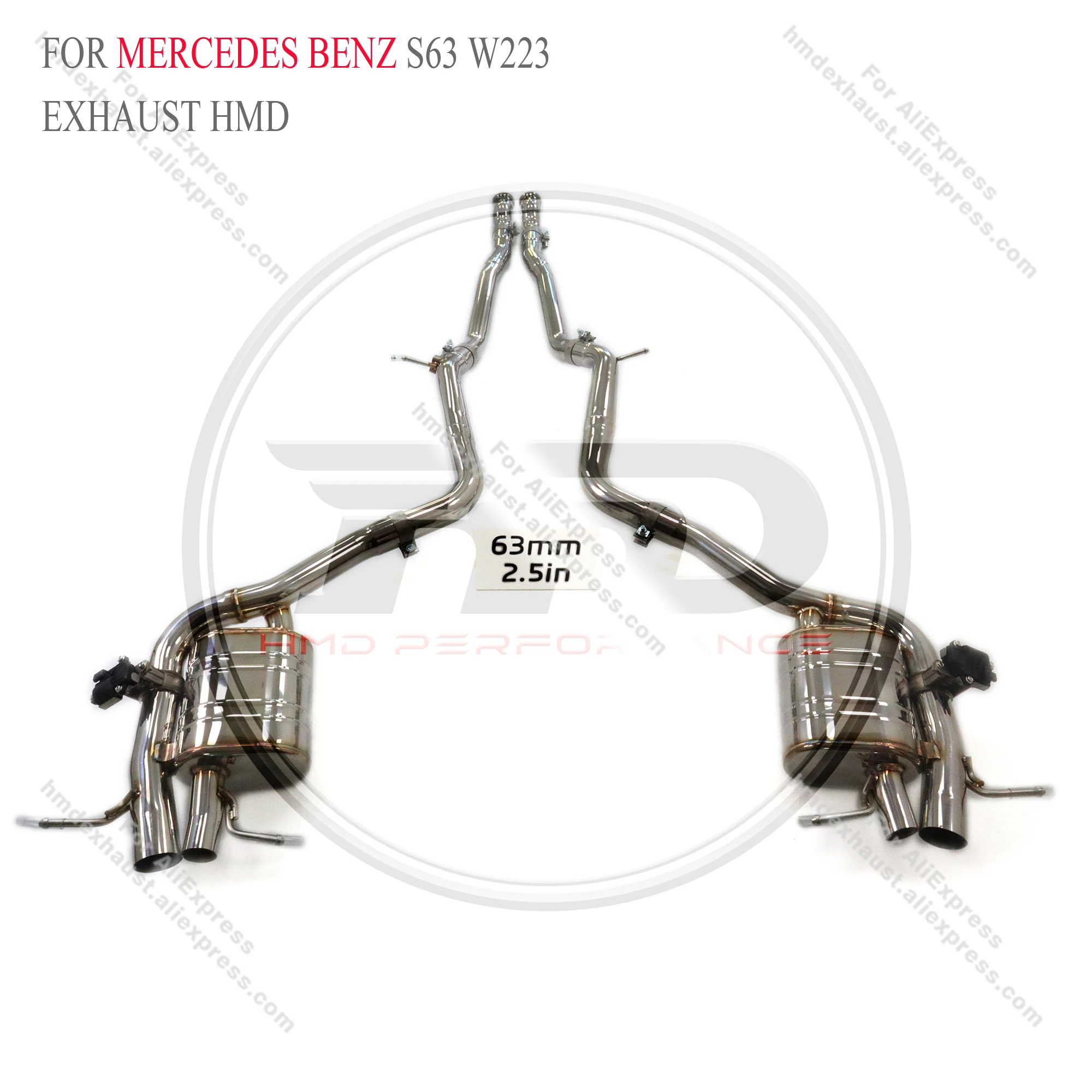 

Stainless stee catback forMercedes Benz S63 W223 with valve HMD Exhaust System Performance