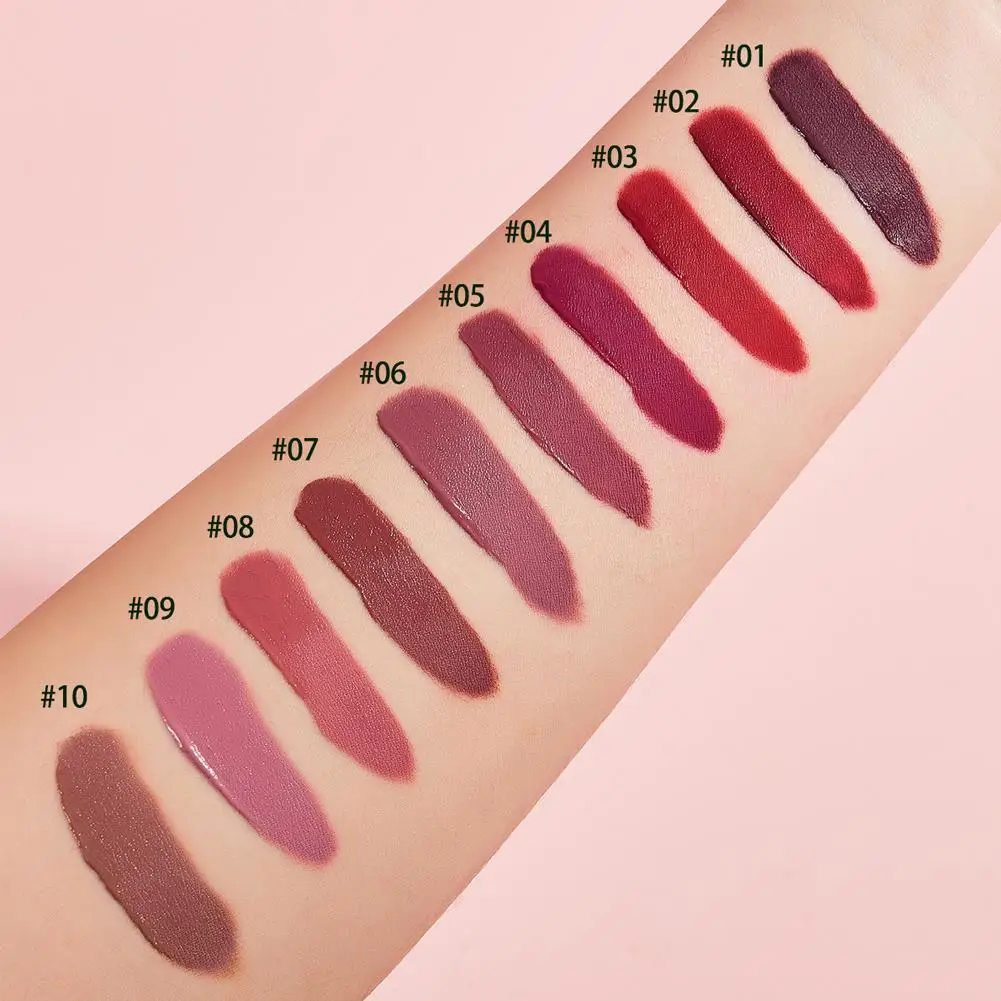 ชุดแต่งหน้าลิปกลอส 10 สี โทนแดง สวยงาม ใช้งานได้จริง พกพาสะดวก ใช้ง่าย ชุดลิปกลอส กล่องของขวัญ