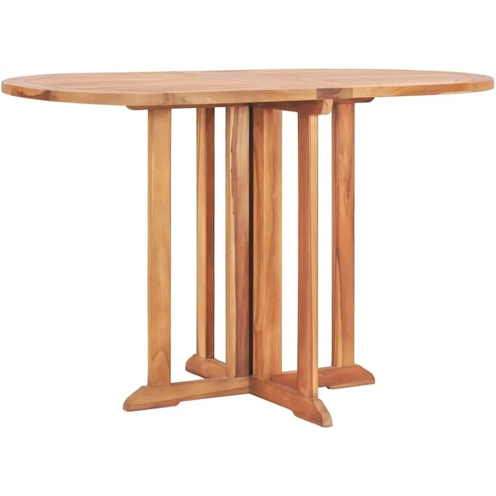 

Teak Wood Folding Butterfly Patio Dining Table 47.2 by 27.6 by 29.5 - Versatile Indoor/Outdoor Furniture, Weather