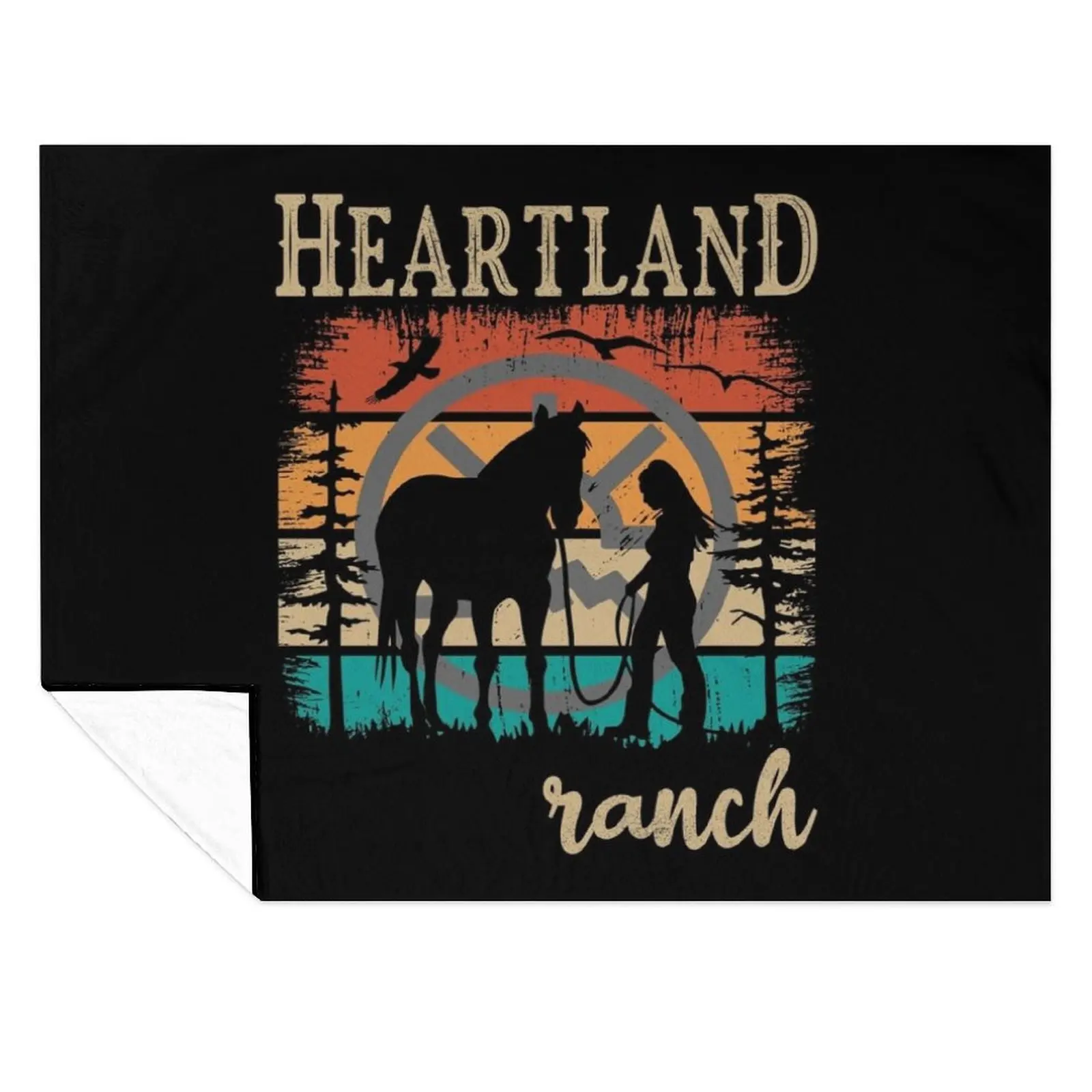 

Heartland, Heartland Ranch , Horse Lover, Sunset heartland, Heartland Retro Vintage, Ranch Lover, Horse Owner Throw Blanket