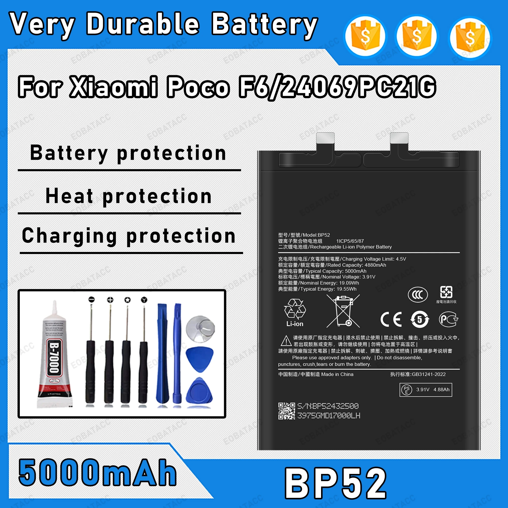 5000Mah 100% New BP…