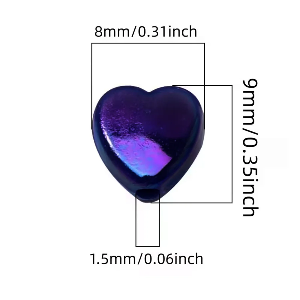 9mm black AB colored heart-shaped beads DIY jewelry beads with multiple uses