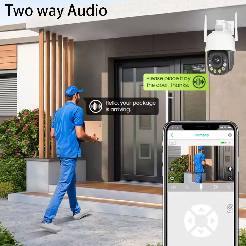  50X Optical Zoom 5MP HD Security Camera Outdoor Waterproof Wifi PTZ IP Camera Color Night Vision CCTV Human Detection ICSEE